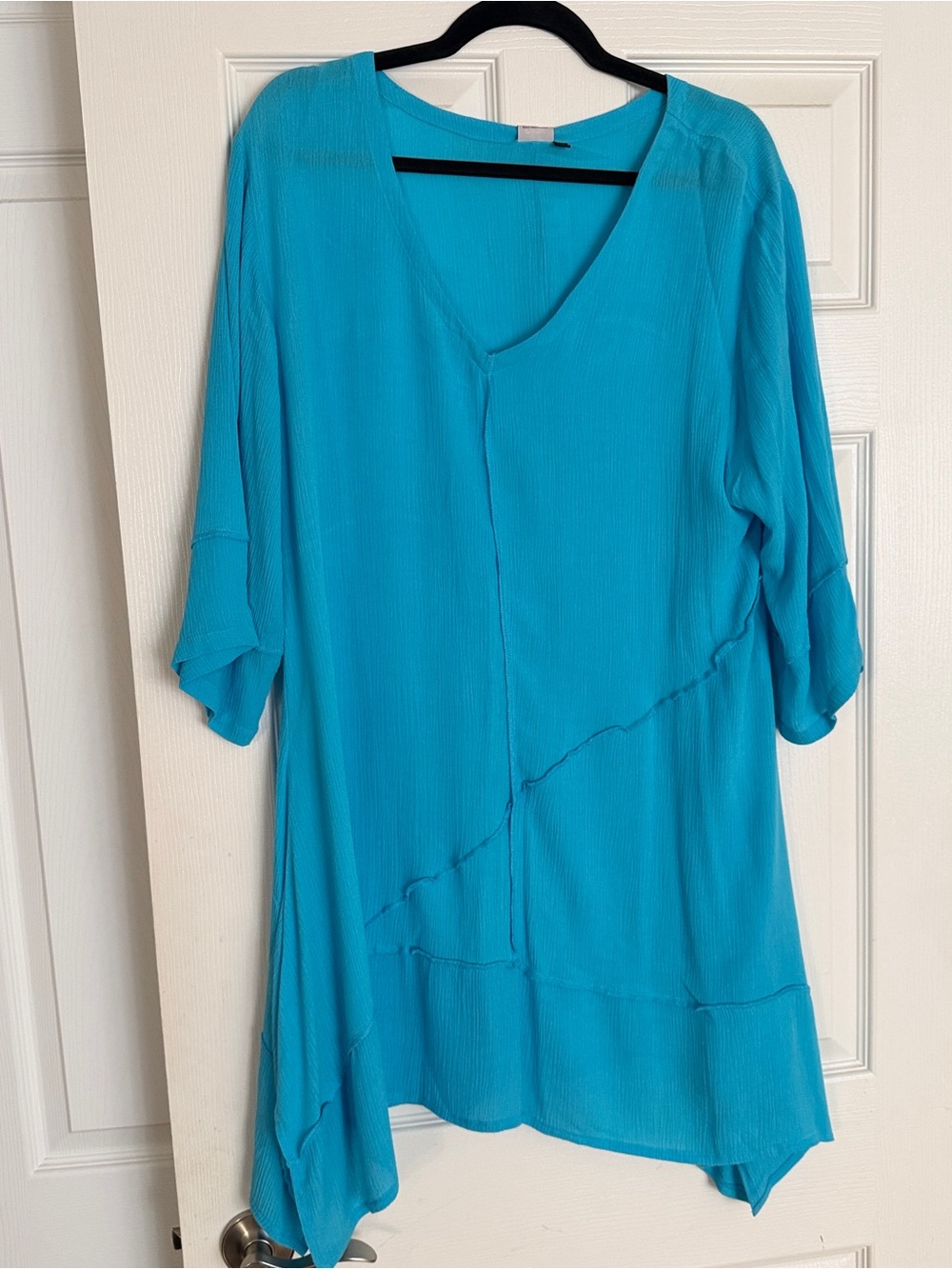 Asymmetrical Women's linen blend Tunic